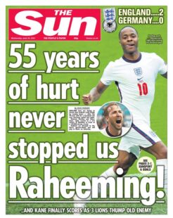 Raheem sterling Euro 2020 dontbuythesun the sun newspaper england v germany ENG ENGGER