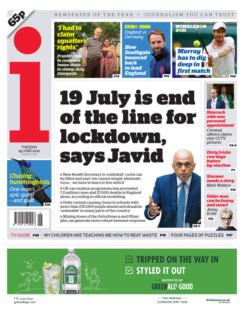 The i – 19 july is end of the line for lockdown – Sajid Javid