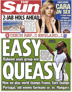 The Sun – Euro 2020 Raheem seals group win