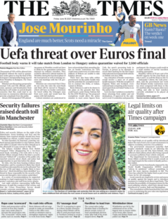 The Times – Uefa threat over Euros final