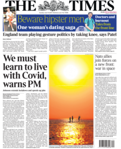 The Times – We must learn to  live with Covid-19 warns PM