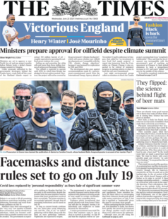 The Times – Masks and distancing until July 19