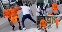 Binmen kicked out after being filmed fighting shoppers