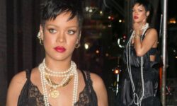Rihanna flashes legs and sculpted back in New York City