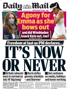 Daily Mail – It’s Now or Never
