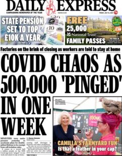 Daily Express: Covid: 500,000 pinged in one  week