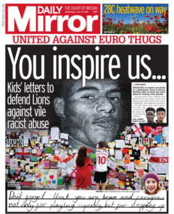 The Daily Mirror – United Against Euro Thugs – ‘You Inspire Us’