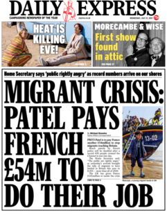 Daily Express: Priti pays France to do their job