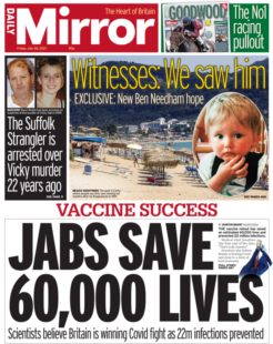 Daily Mirror – ‘Jabs save 60K lives’