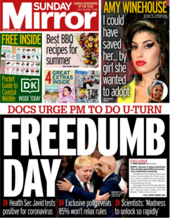 Sunday Mirror – Docs urge PM to u-turn Freedom Day
