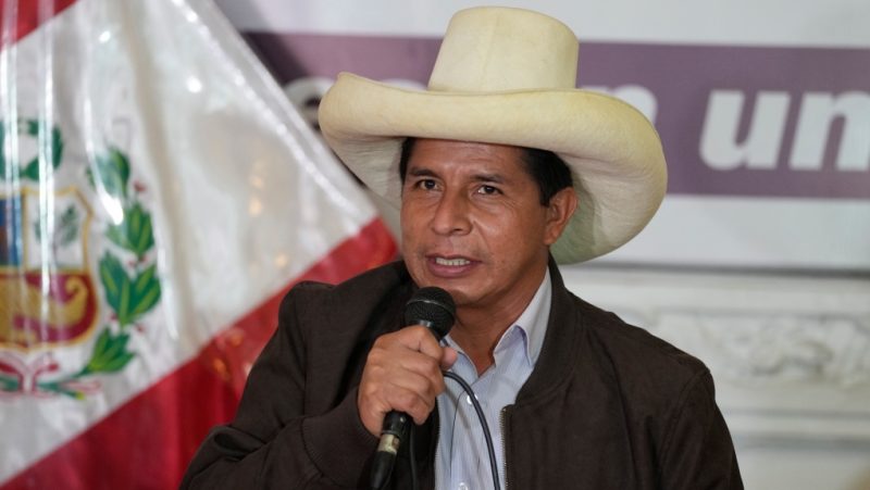 Wielding a giant pencil, rural teacher Pedro Castillo declared Peru's new president