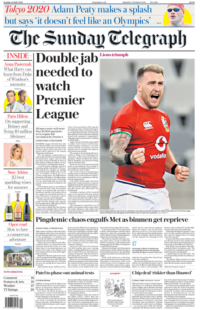 Sunday Telegraph – ‘Double jab needed to watch Premier league’