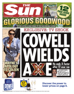 The Sun- ‘Cowell wields axe on X factor’