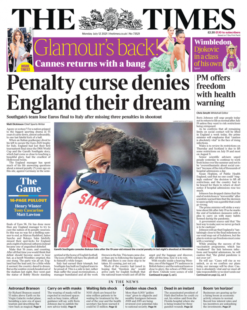 The Times – Penalty curse denies England dream