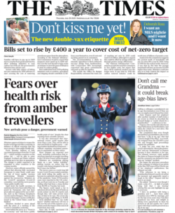 The Times – ‘Fears over health risks from amber travellers’