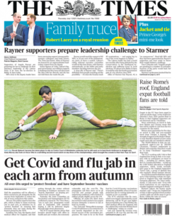 The Times – Get Covid and Flu jab in each arm from autumn