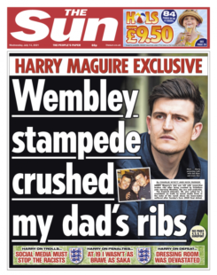 The Sun – Harry Maguire: Wembley Stampede Crushed My Dad’s Ribs