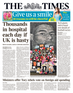 The Times – Thousands in hospital daily if UK hasty