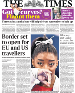 The Times – ‘Border to reopen for EU and US’