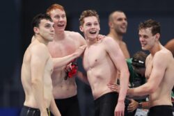 Tom Dean becomes a double Olympic swimming champion as Team GB take gold in 4x200m relay