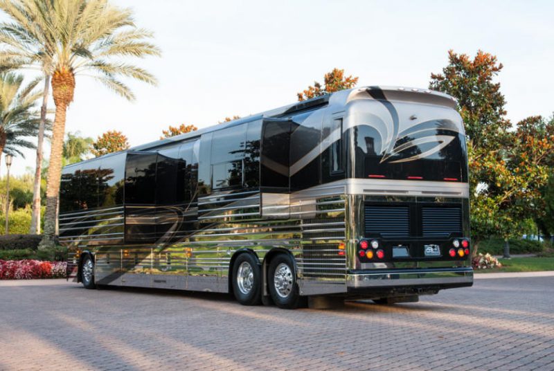 Inside a luxury celebrity tour bus - A penthouse on wheels