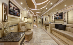 Inside a luxury celebrity tour bus