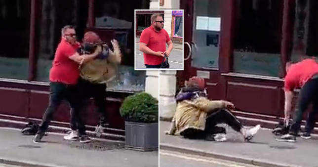 Moment hero dad chases down bag-snatcher before tackling hooded thief to the ground and returning stolen purse