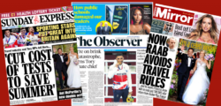 Sunday papers – ‘Climate crisis warning’, and ‘Cut travel test costs to save summer’