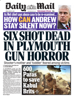 Daily Mail – ‘6 shot dead in UK shooting horror’