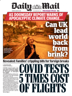 Daily Mail – ‘Covid tests 5 times cost of flights’