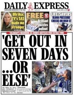 Daily Express - ‘Get out in 7 days or else’ kabul kabul airport