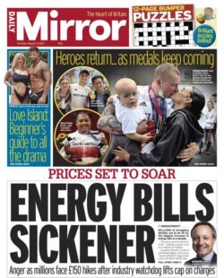 The Daily Mirror – ‘Energy bills sickener’