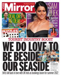 Daily Mirror – ‘Travel boost as bookings boom’
