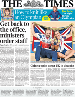 The Times – Get back to the office, ministers order staff