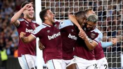 Antonio doubles up as West Ham demolish 10-man Leicester