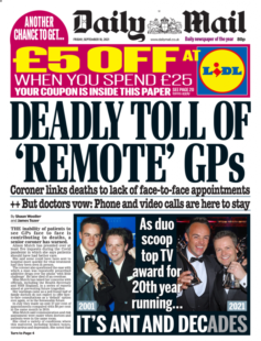 Daily Mail – ‘Deadly toll of remote GPs’