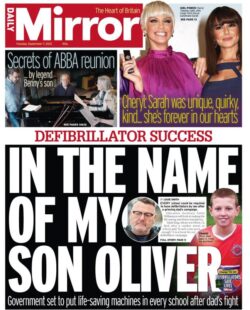 Daily Mirror – ‘In the name of my son Oliver’