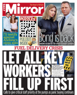 Daily Mirror – ‘Let all key workers fill up first’