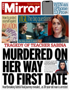 Daily Mirror – ‘Murdered on way to first date’