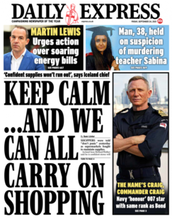 Daily Express – Keep calm and carry on shopping’