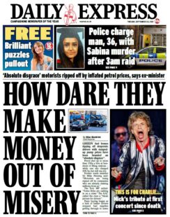 Daily Express - ‘How dare they make money out of misery’