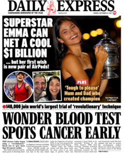 Daily Express – ‘Wonder blood tests spot cancer early’