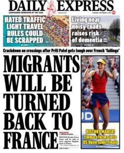 Daily Express – ‘Migrants Turned Back to France’