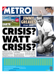The Metro – ‘Energy Crisis? Watt Crisis?’