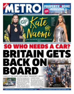 The Metro – ‘Britain gets back on board’