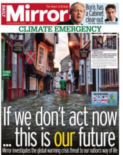The Daily Mirror – ‘Climate Crisis: Act now’