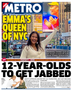 The Metro – ‘12-year-olds to get jabbed’