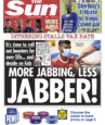 "More jabbing, less jabber!" is the headline for the Sun, which accuses advisers of "dithering" over vaccines for teenagers and boosters for older adults