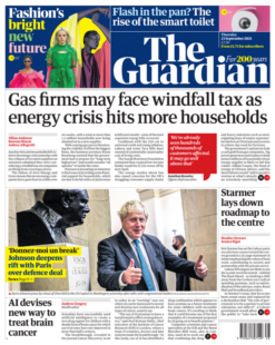 The Guardian – ‘Gas firms may face windfall tax’