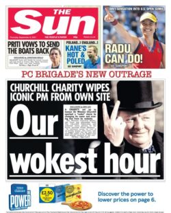 The Sun – ‘Churchill Charity Wipes PM From Website’